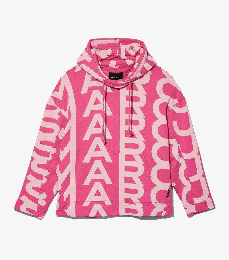 Women\'s Marc Jacobs Monogram Oversized Hoodie Pink / White | UDIWH-9731