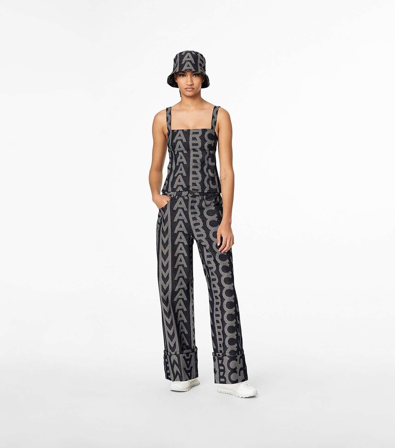 Women's Marc Jacobs Monogram Oversized Jeans Black / Grey | UIKFW-9701