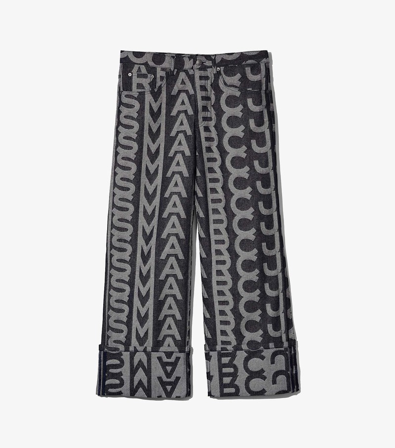 Women\'s Marc Jacobs Monogram Oversized Jeans Black / Grey | UIKFW-9701