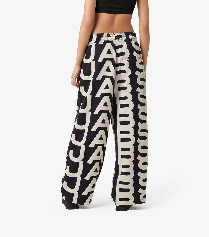 Women's Marc Jacobs Monogram Oversized Sweatpants Black / White | ALGMH-8652