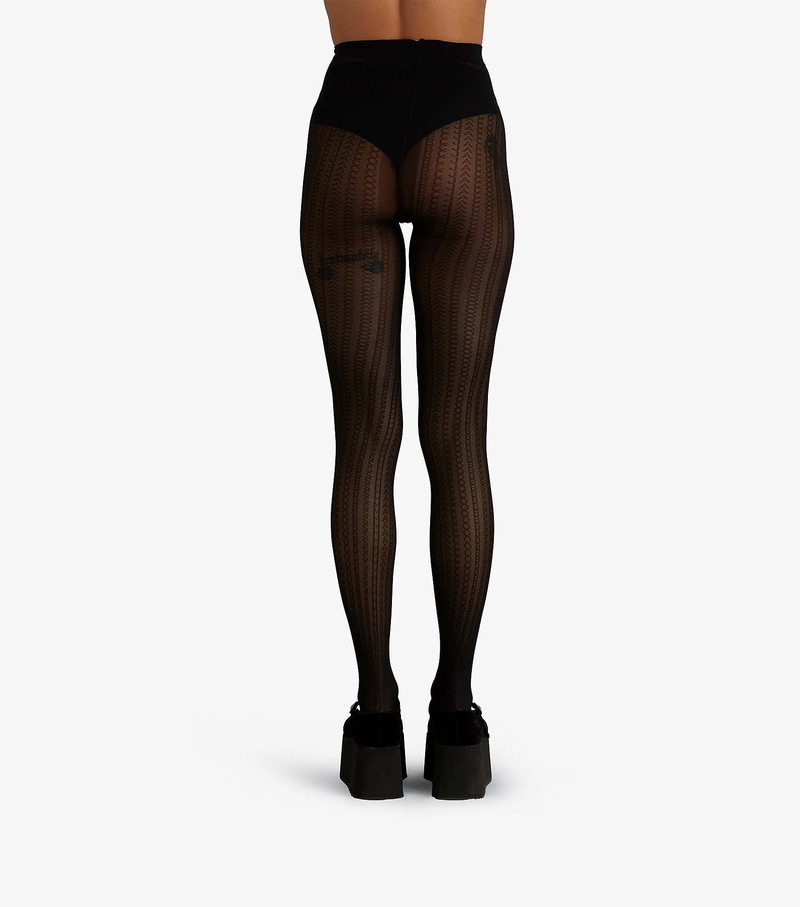 Women's Marc Jacobs Monogram Tights Pants Black | SDHUF-6439