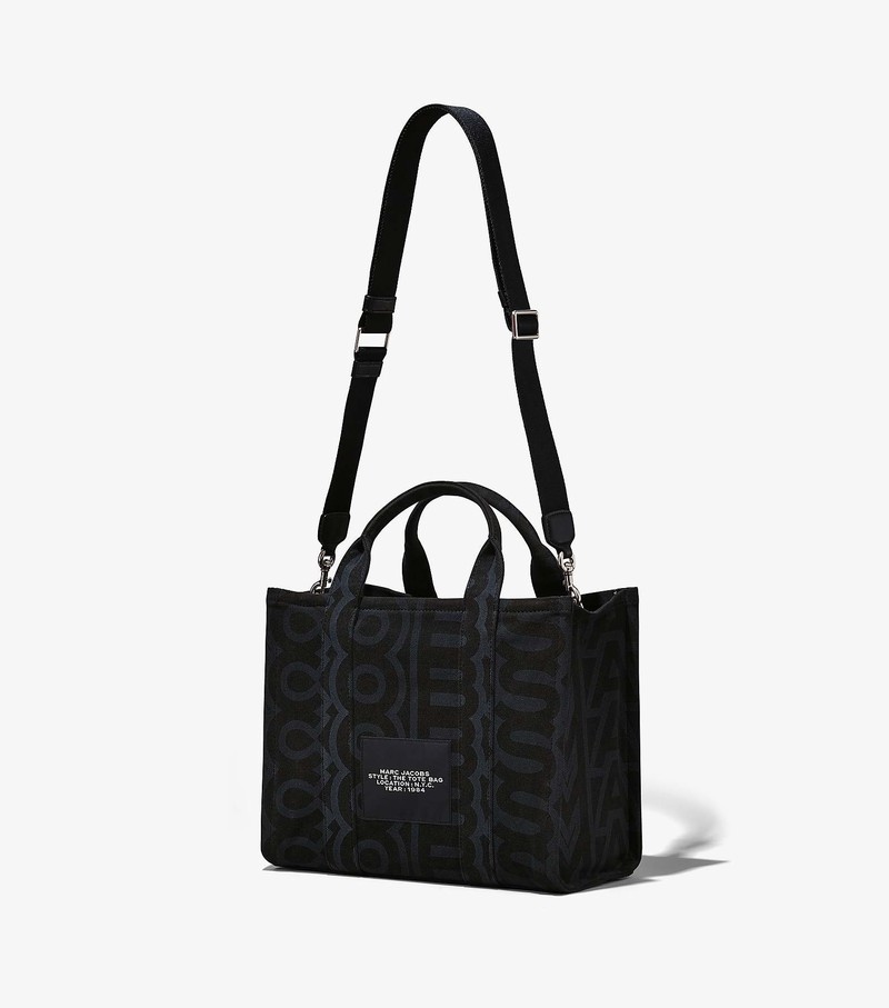 Women's Marc Jacobs Outline Monogram Medium Tote Bags Black | EFNAR-4637