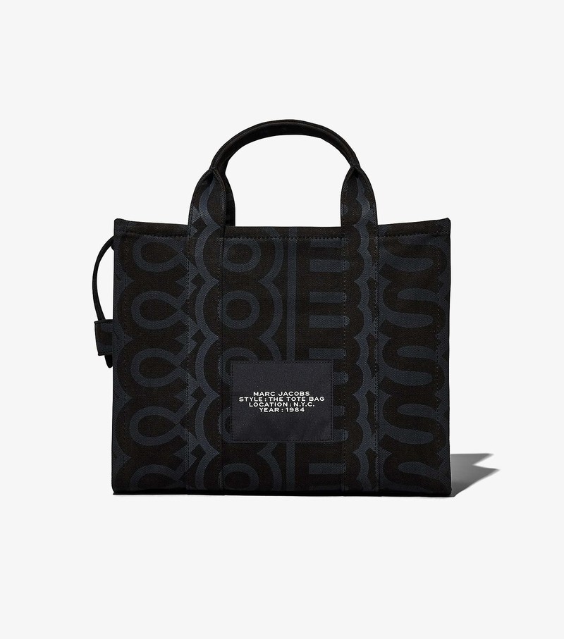 Women's Marc Jacobs Outline Monogram Medium Tote Bags Black | EFNAR-4637