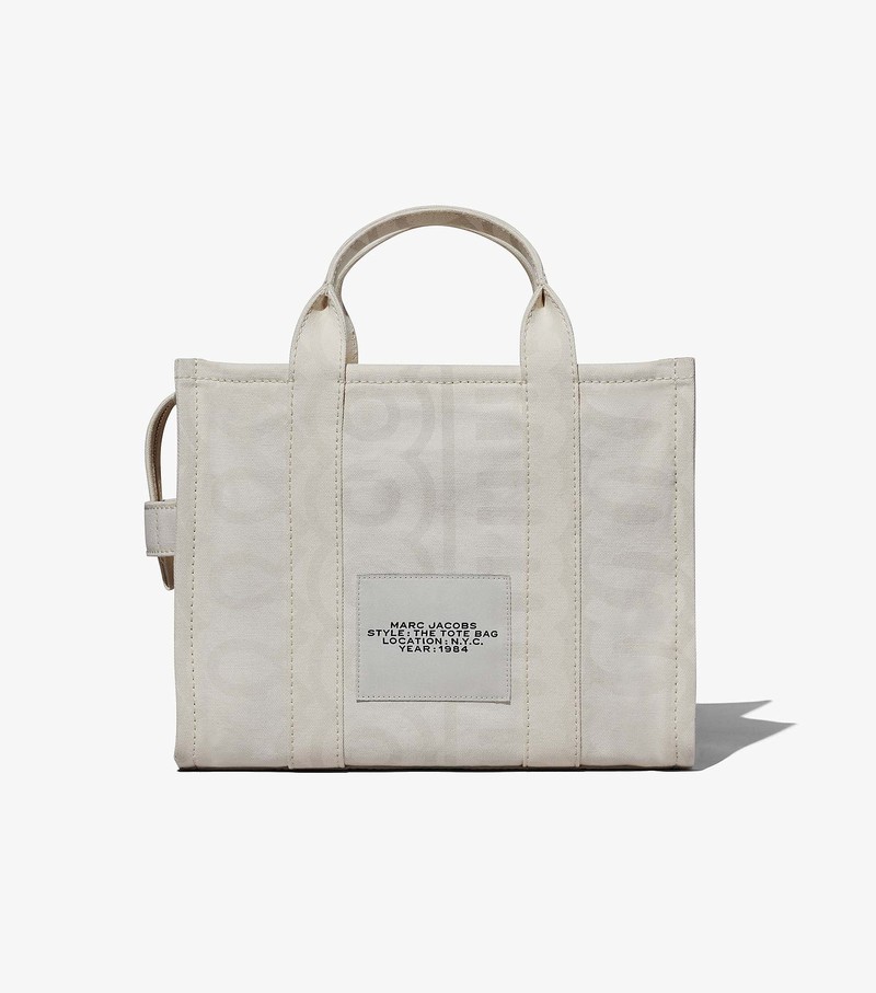 Women's Marc Jacobs Outline Monogram Medium Tote Bags White | TDIKJ-6538