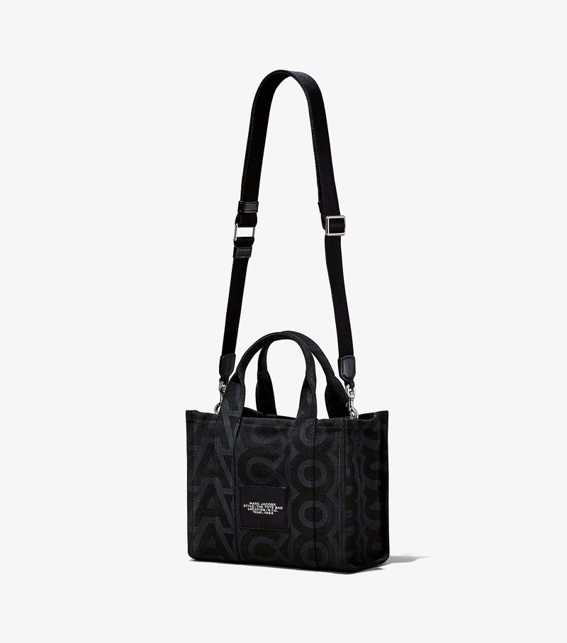 Women's Marc Jacobs Outline Monogram Mini Tote Bags Black | QJFHP-8691