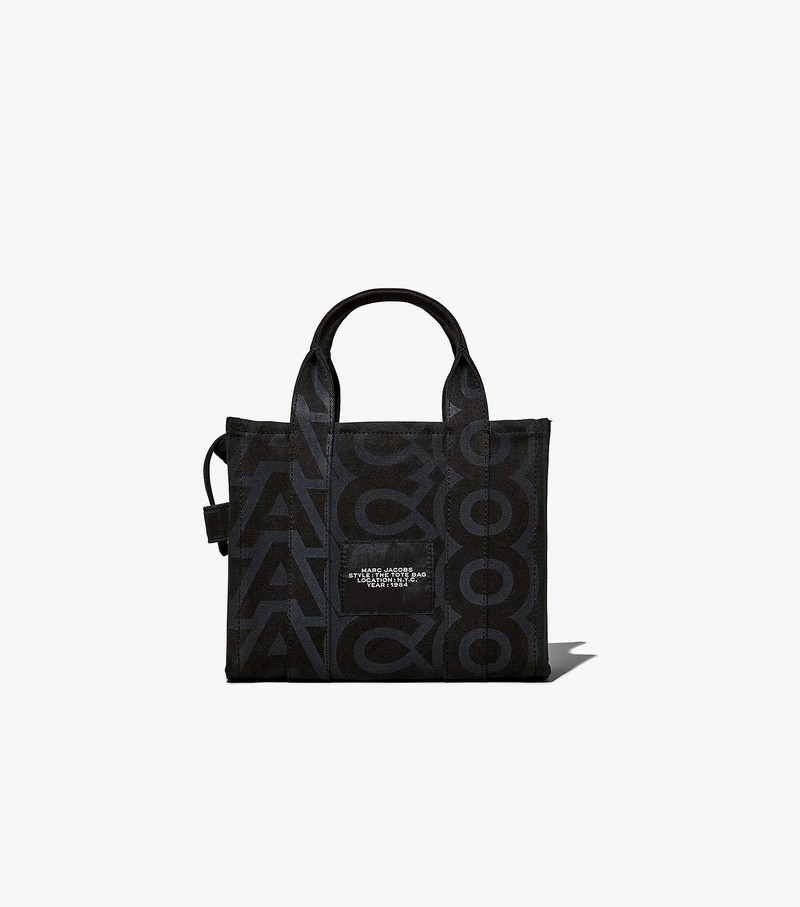 Women's Marc Jacobs Outline Monogram Mini Tote Bags Black | QJFHP-8691