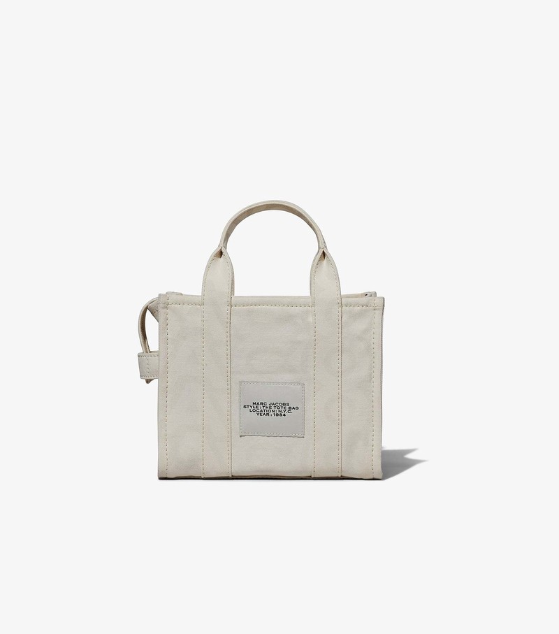 Women's Marc Jacobs Outline Monogram Mini Tote Bags White | VFSDA-8351