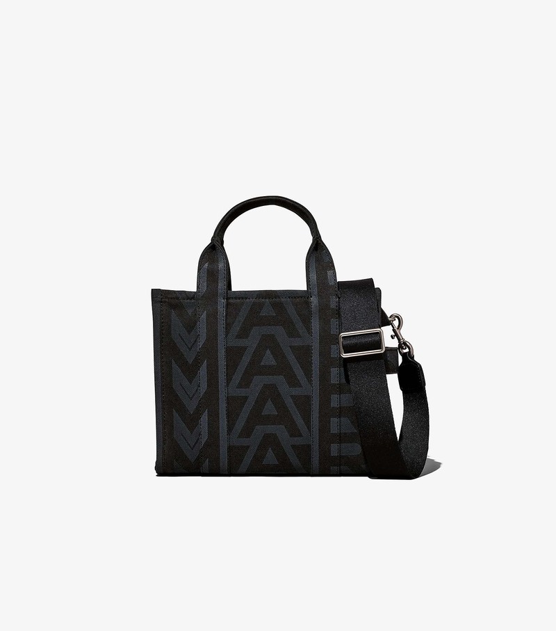 Women\'s Marc Jacobs Outline Monogram Tote Mini Bags Black | BNDUE-3489