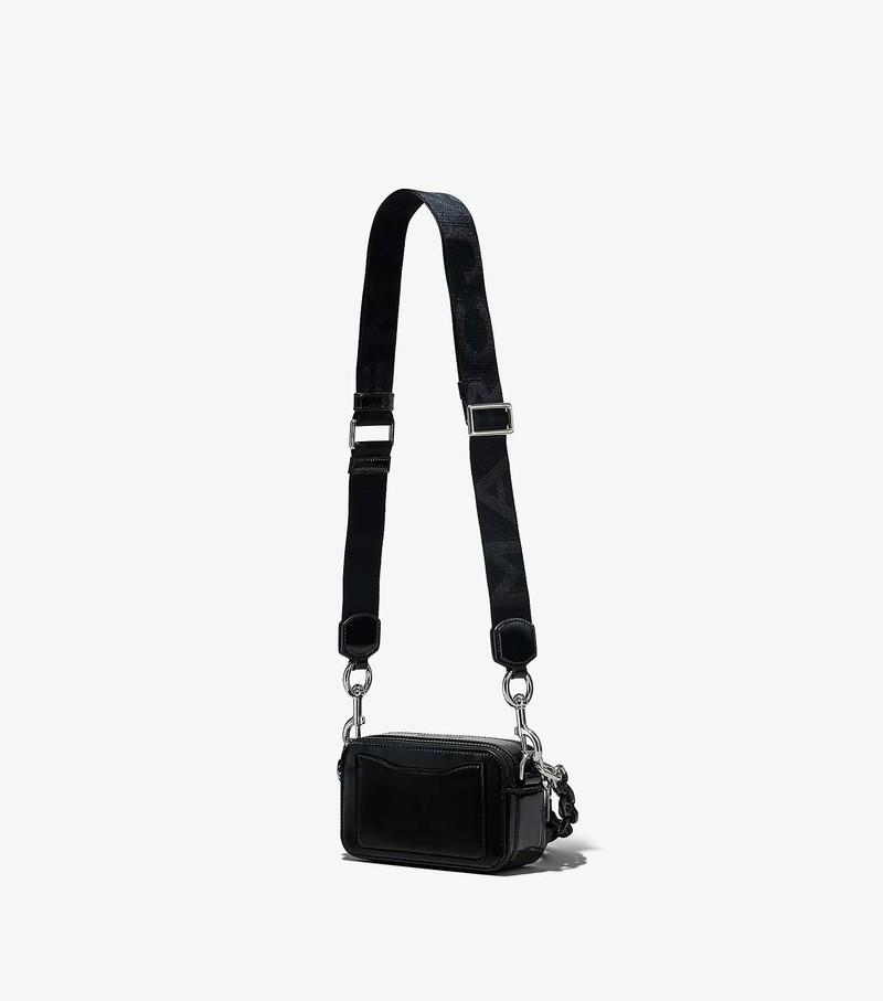 Women's Marc Jacobs Patent Leather Snapshot Mini Bags Black | TSJAR-8903