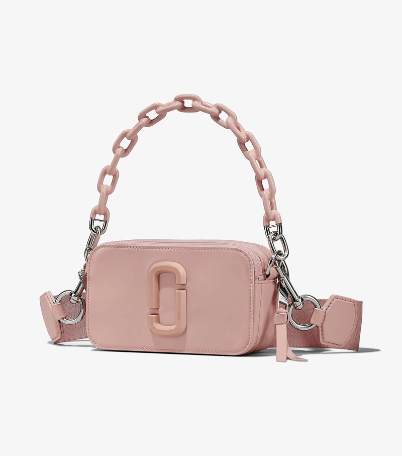 Women's Marc Jacobs Patent Leather Snapshot Crossbody Bags Pink | WOFLB-1569