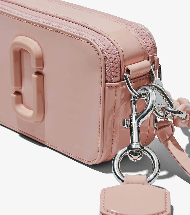 Women's Marc Jacobs Patent Leather Snapshot Crossbody Bags Pink | WOFLB-1569