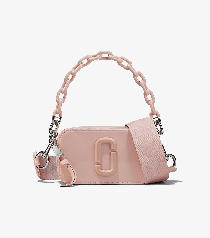 Women\'s Marc Jacobs Patent Leather Snapshot Crossbody Bags Pink | WOFLB-1569