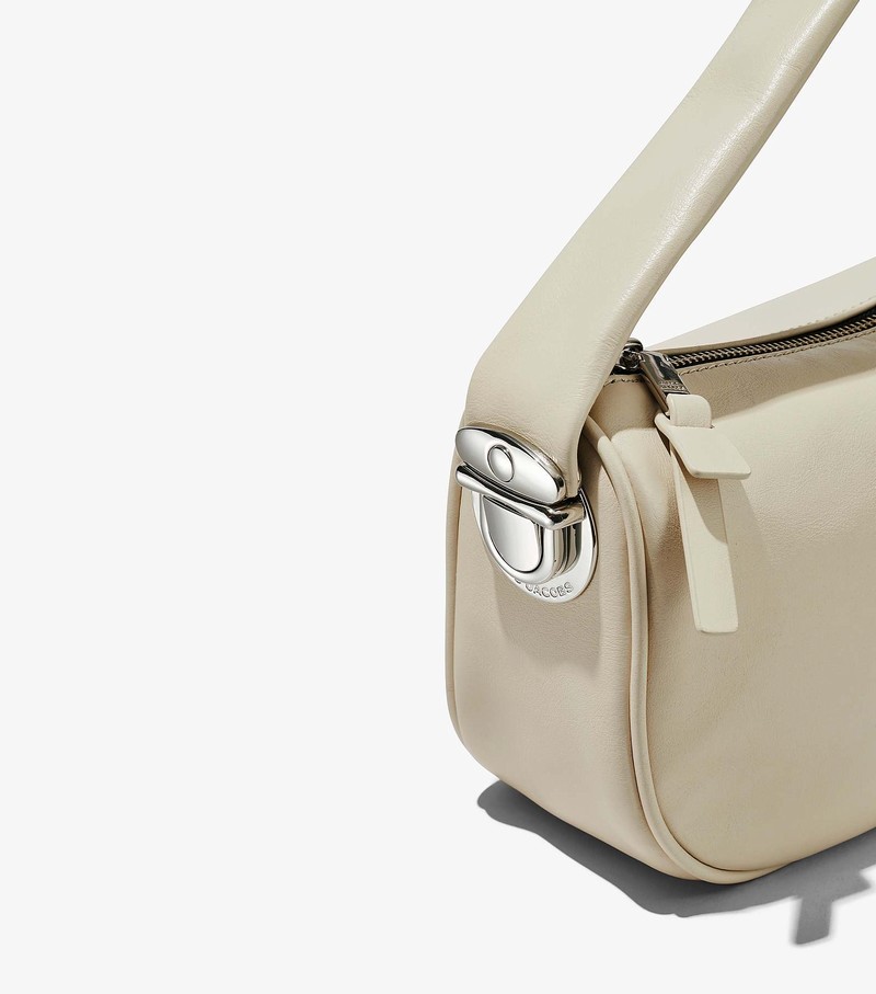 Women's Marc Jacobs Pushlock Hobo Mini Bags White | QJLRZ-0489