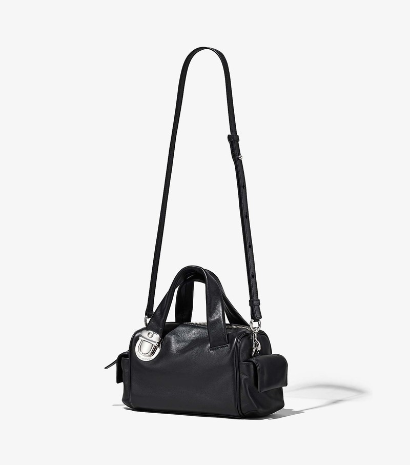 Women's Marc Jacobs Pushlock Mini Satchel Bags Black | KJYXG-6821