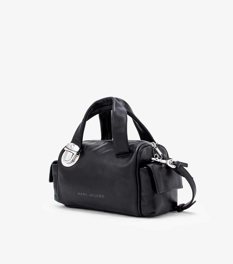 Women's Marc Jacobs Pushlock Mini Satchel Bags Black | KJYXG-6821