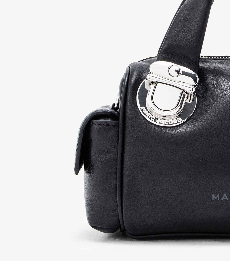 Women's Marc Jacobs Pushlock Mini Satchel Bags Black | KJYXG-6821