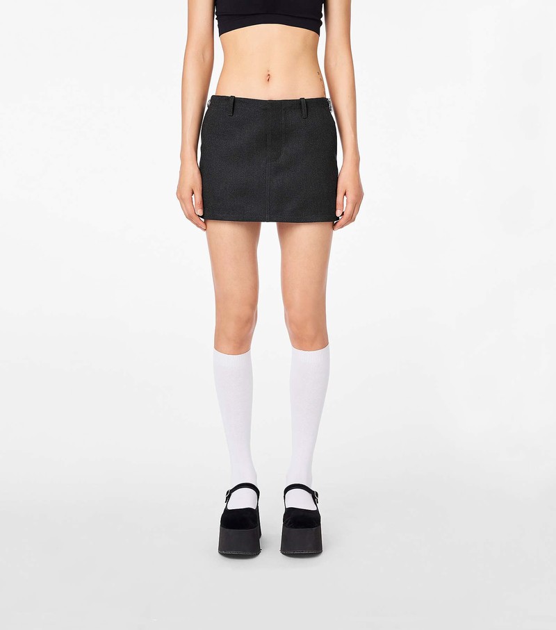 Women's Marc Jacobs Pushlock Mini Skirts Black | OXRAZ-5321