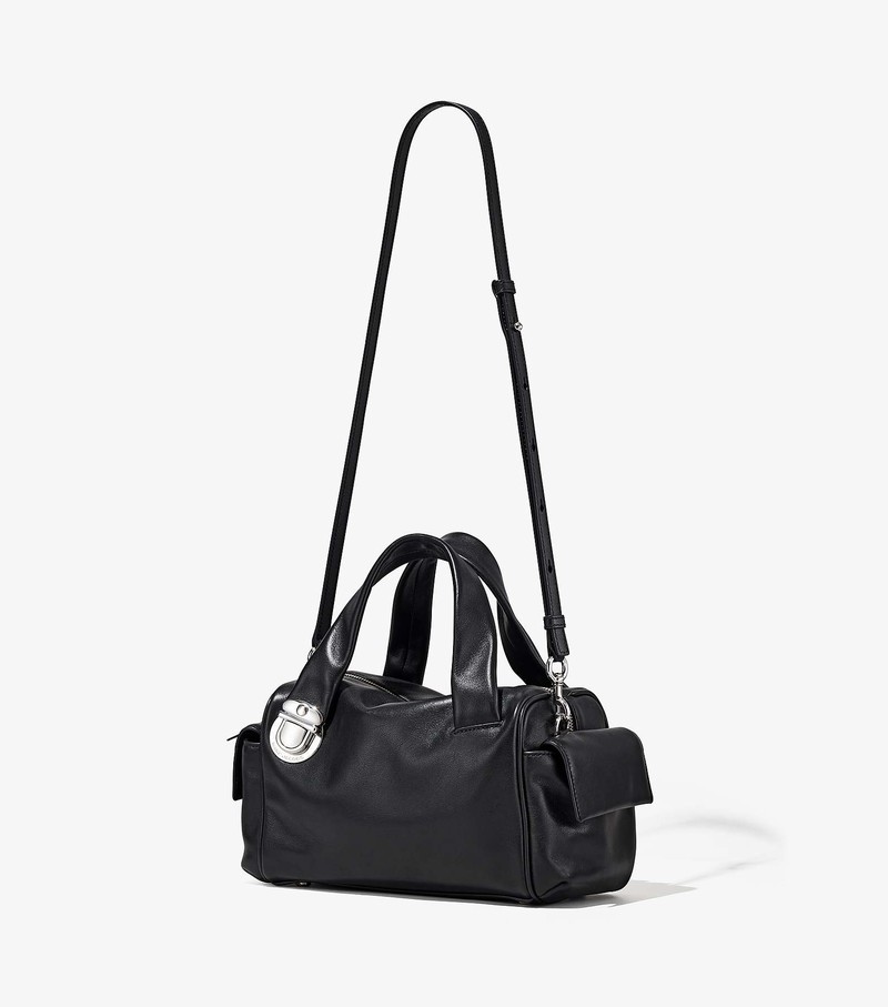 Women's Marc Jacobs Pushlock Satchel Bags Black | TSHAK-2385