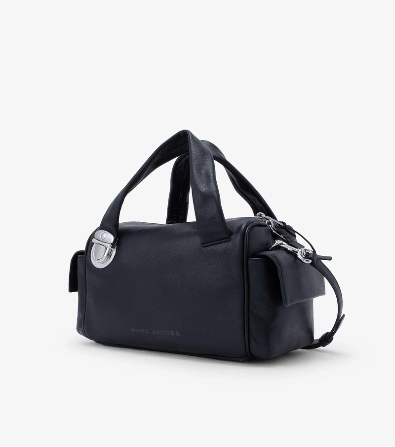 Women's Marc Jacobs Pushlock Satchel Bags Black | TSHAK-2385