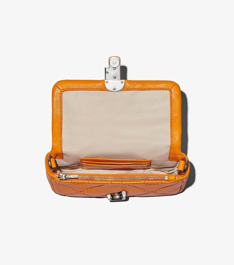 Women's Marc Jacobs Quilted Leather J Marc Mini Shoulder Bags Orange | AVTQM-9238