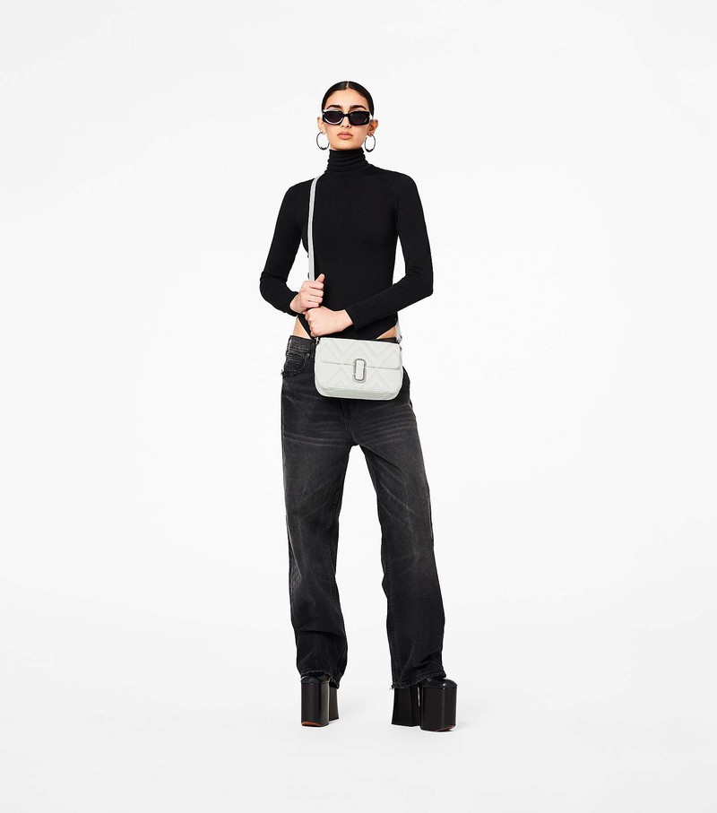 Women's Marc Jacobs Quilted Leather J Marc Crossbody Bags White | CNULK-7908