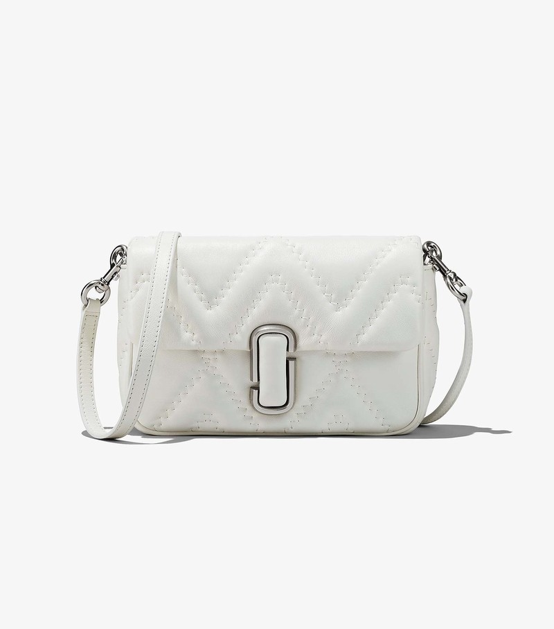 Women's Marc Jacobs Quilted Leather J Marc Crossbody Bags White | CNULK-7908