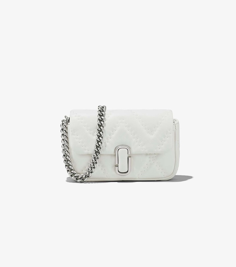 Women\'s Marc Jacobs Quilted Leather J Marc Mini Shoulder Bags White | IQGJD-1047