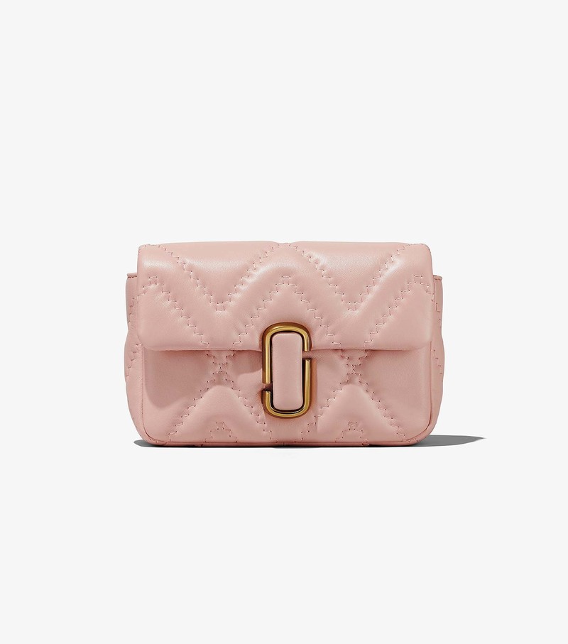 Women's Marc Jacobs Quilted Leather J Marc Crossbody Bags Pink | LHKRA-8135