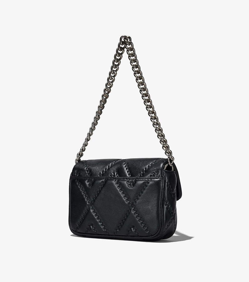 Women's Marc Jacobs Quilted Leather J Marc Crossbody Bags Black | LRPEN-2854