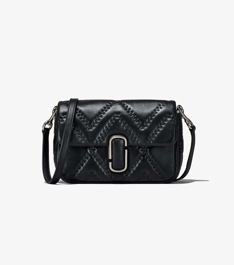 Women's Marc Jacobs Quilted Leather J Marc Crossbody Bags Black | LRPEN-2854