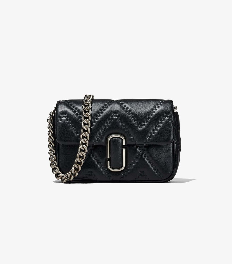 Women\'s Marc Jacobs Quilted Leather J Marc Crossbody Bags Black | LRPEN-2854