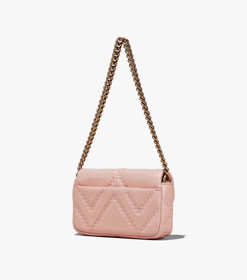 Women's Marc Jacobs Quilted Leather J Marc Mini Crossbody Bags Pink | OBPHZ-7061