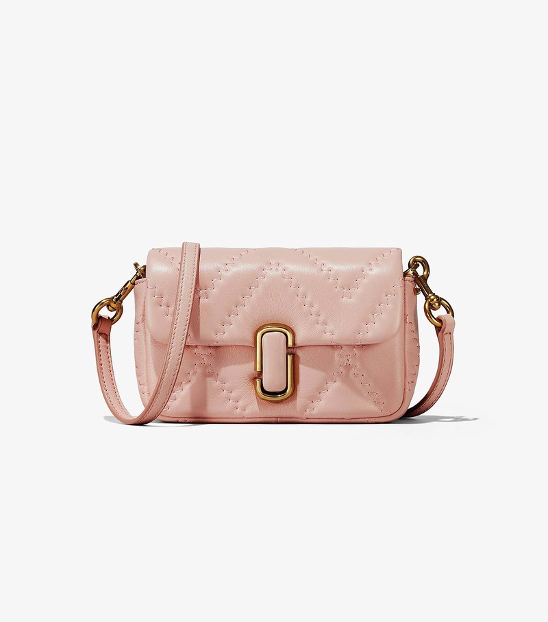 Women's Marc Jacobs Quilted Leather J Marc Mini Crossbody Bags Pink | OBPHZ-7061