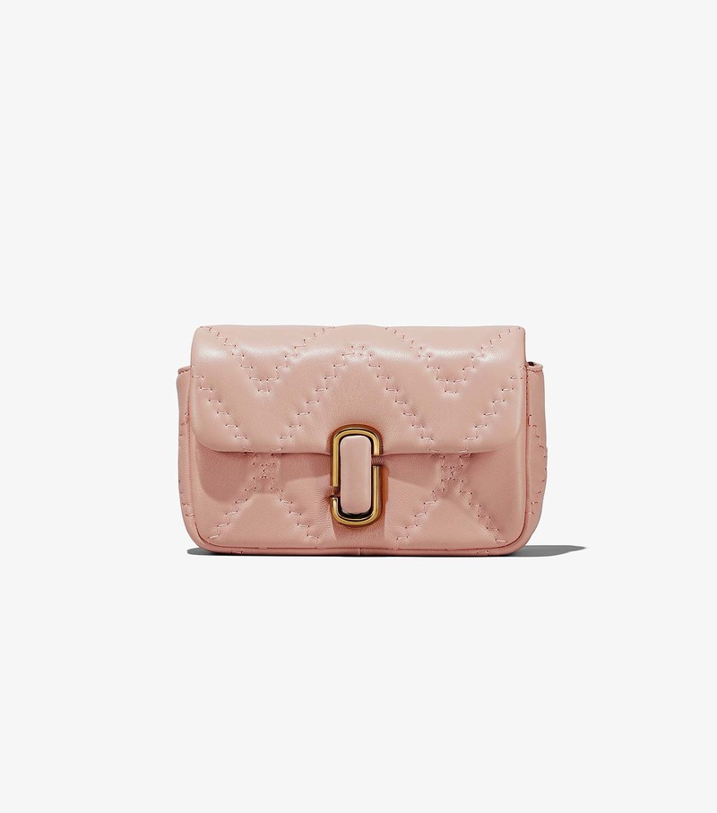 Women's Marc Jacobs Quilted Leather J Marc Mini Crossbody Bags Pink | OBPHZ-7061