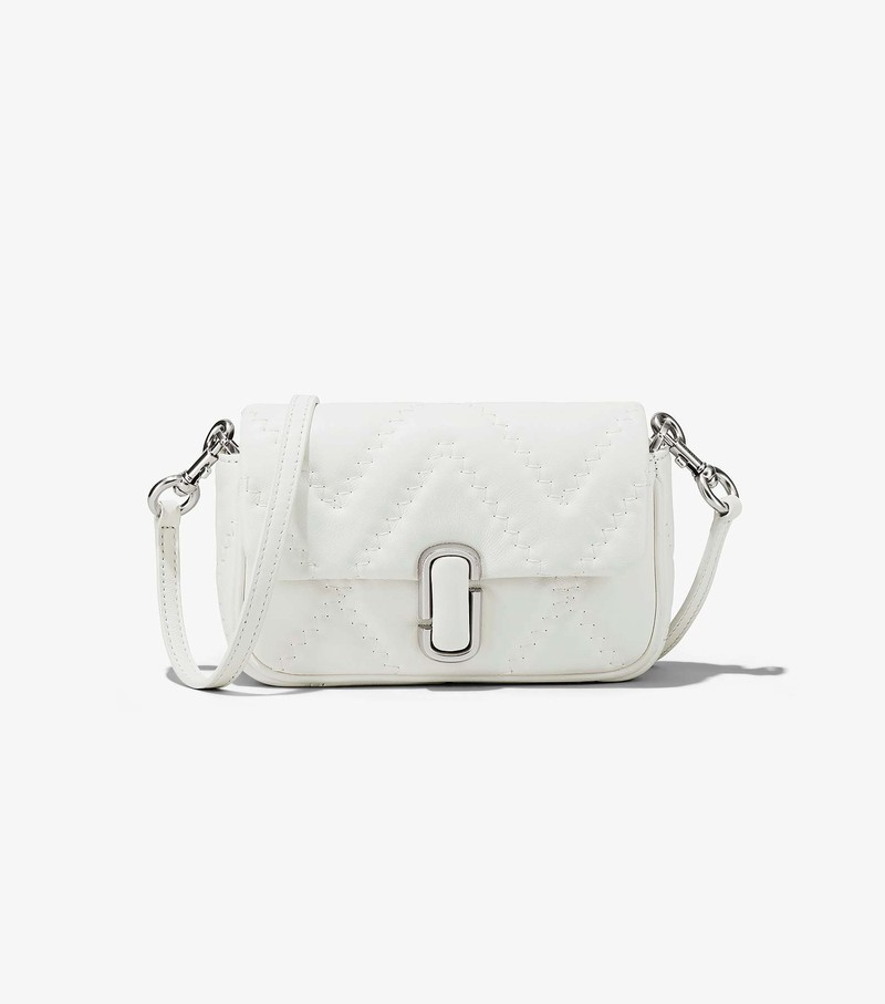 Women's Marc Jacobs Quilted Leather J Marc Mini Crossbody Bags White | OISYZ-2679