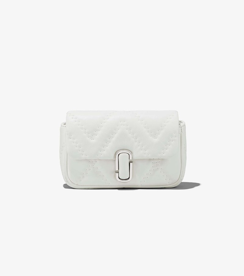 Women's Marc Jacobs Quilted Leather J Marc Mini Crossbody Bags White | OISYZ-2679