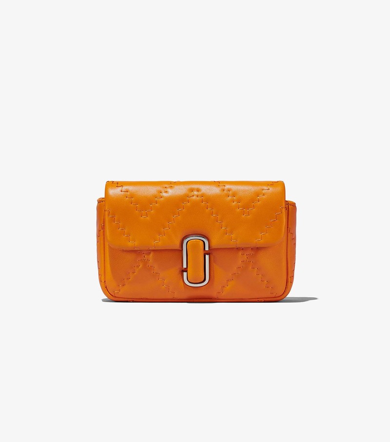 Women's Marc Jacobs Quilted Leather J Marc Mini Crossbody Bags Orange | QNFPR-9760