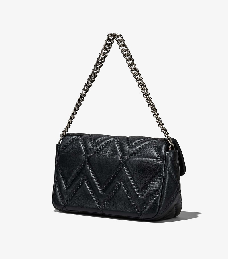 Women's Marc Jacobs Quilted Leather J Marc Large Shoulder Bags Black | QXKVH-7190