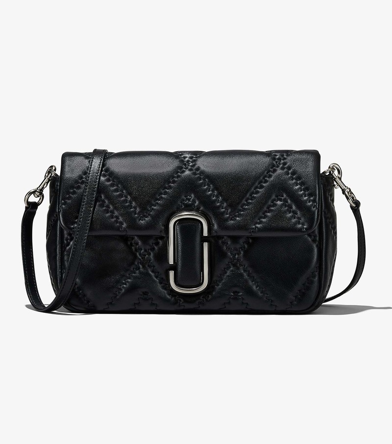 Women's Marc Jacobs Quilted Leather J Marc Large Shoulder Bags Black | QXKVH-7190