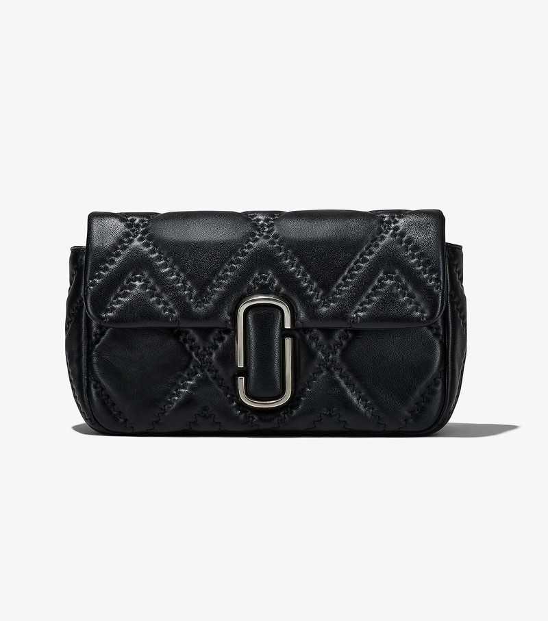 Women's Marc Jacobs Quilted Leather J Marc Large Shoulder Bags Black | QXKVH-7190