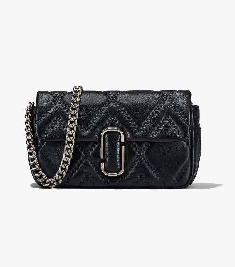 Women\'s Marc Jacobs Quilted Leather J Marc Large Shoulder Bags Black | QXKVH-7190