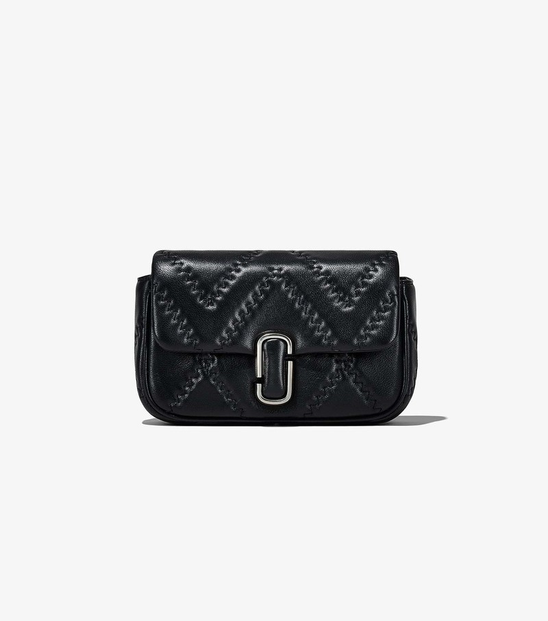 Women's Marc Jacobs Quilted Leather J Marc Mini Shoulder Bags Black | RPTEB-1650