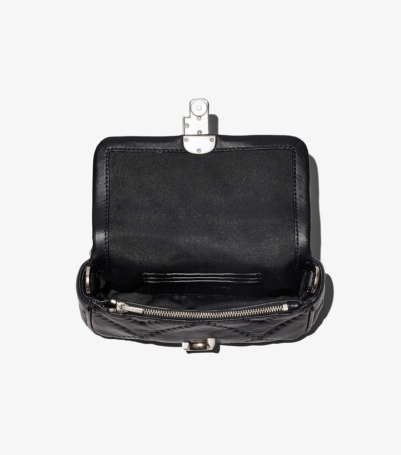 Women's Marc Jacobs Quilted Leather J Marc Mini Shoulder Bags Black | RPTEB-1650