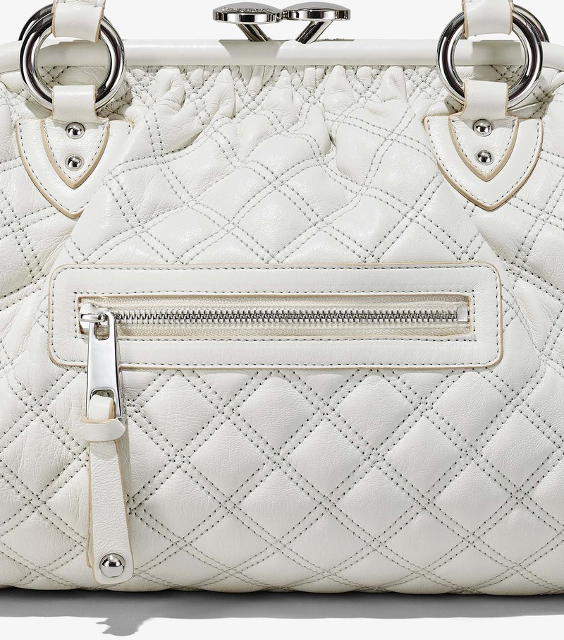 Women's Marc Jacobs Re-Edition Quilted Leather Stam Shoulder Bags White | EOZLK-9403