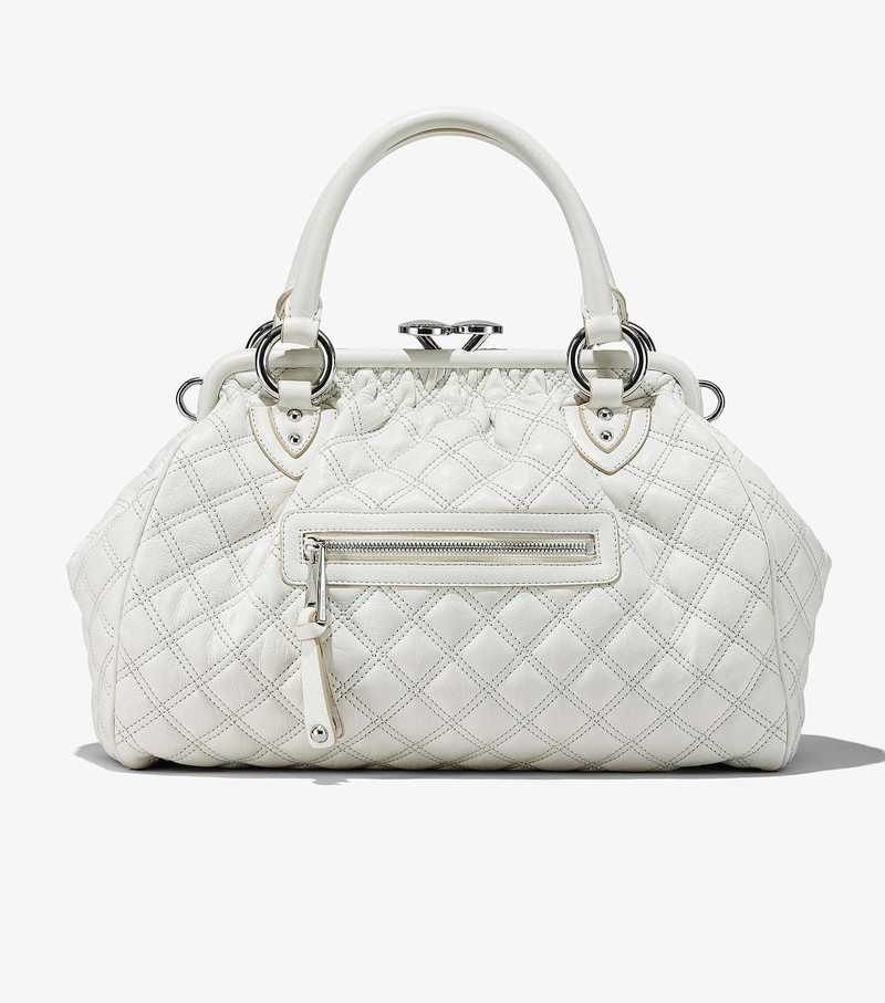 Women's Marc Jacobs Re-Edition Quilted Leather Stam Shoulder Bags White | EOZLK-9403