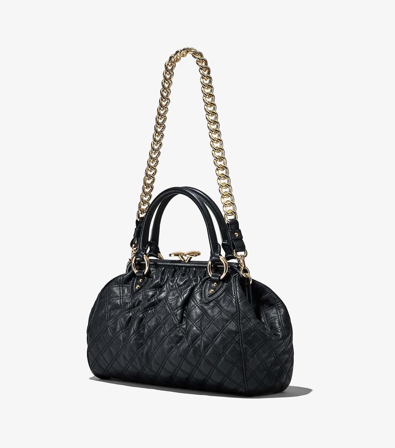 Women's Marc Jacobs Re-Edition Quilted Leather Stam Shoulder Bags Black | KDFNZ-2685