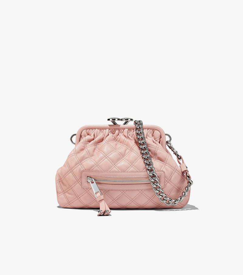 Women\'s Marc Jacobs Re-Edition Quilted Leather Little Stam Shoulder Bags Pink | WDEPZ-9834