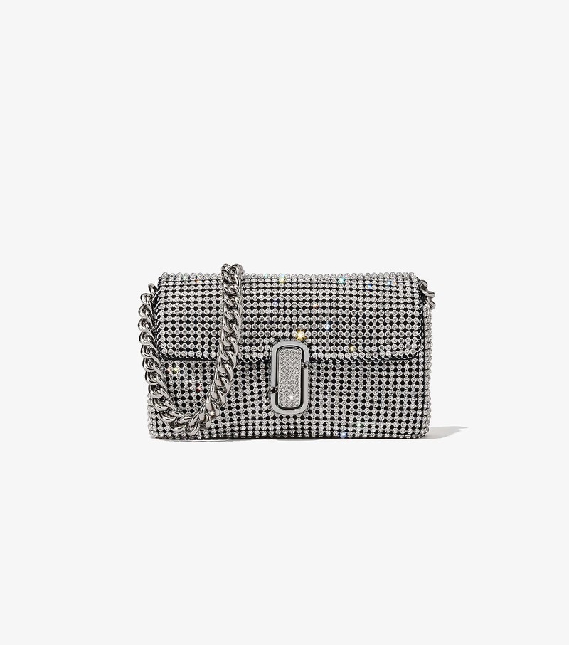 Women\'s Marc Jacobs Rhinestone J Marc Mini Shoulder Bags Grey | OKUCJ-3274