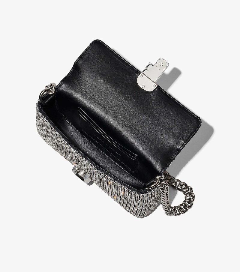 Women's Marc Jacobs Rhinestone J Marc Mini Crossbody Bags Grey | RYWPS-0327