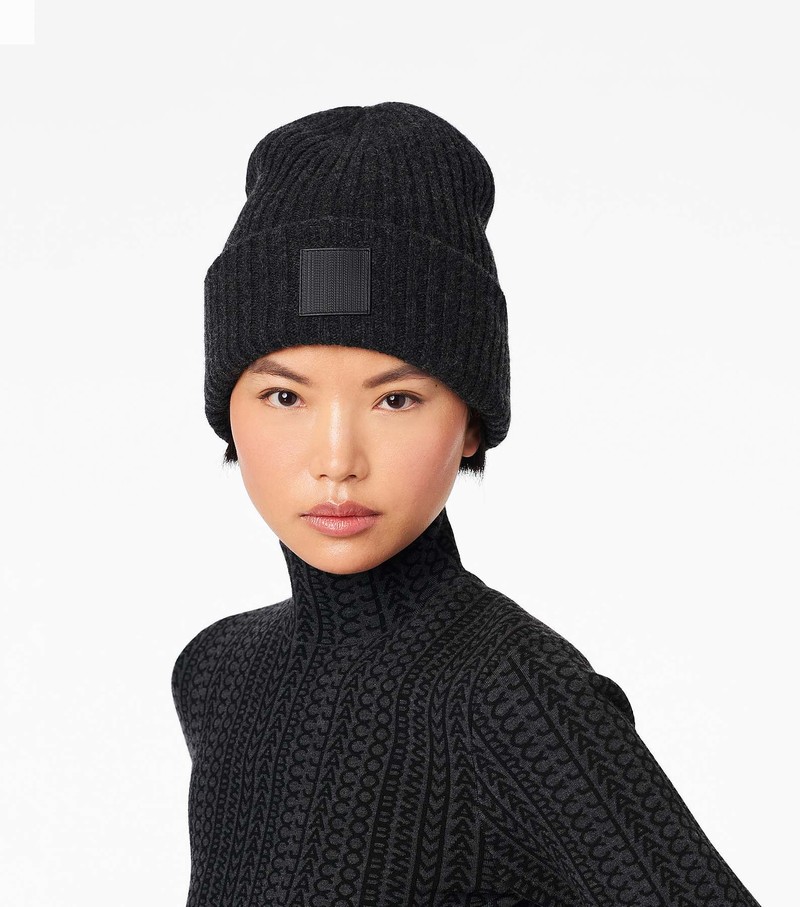 Women's Marc Jacobs Ribbed Hats Black | CSLJK-1423